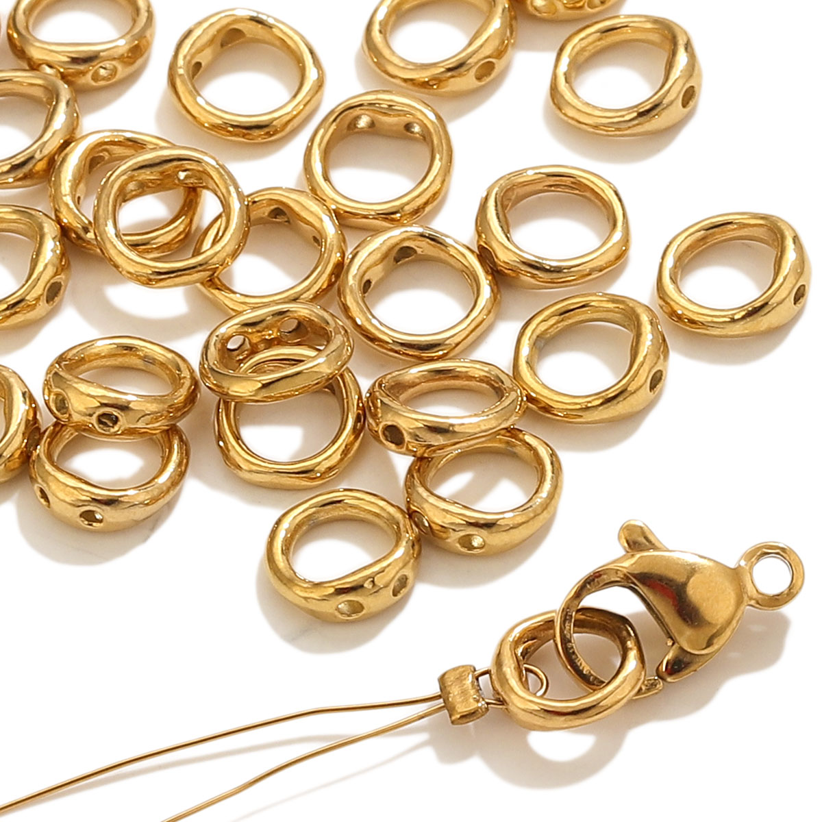 Jewelry Making Ideas - 20個入り ステンレス製クラスプ エンドコネクター フック ビーズ用品 DIY