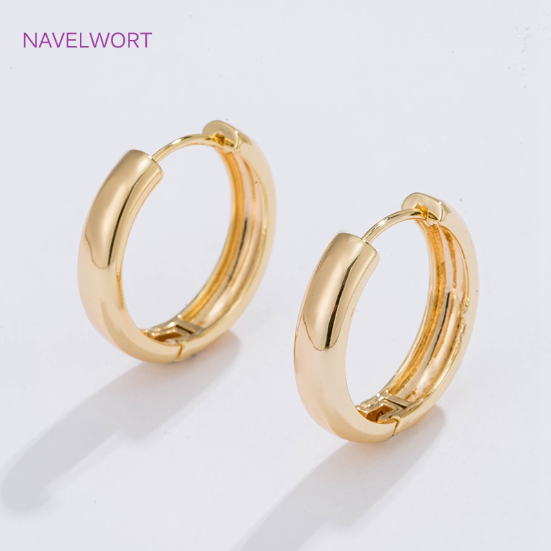 Jewelry Making Ideas - 6 サイズのゴールドメッキサークルフープイヤリング女性ギフト、高品質のシンプルなラウンドイヤリング女性ファッションジュエリー