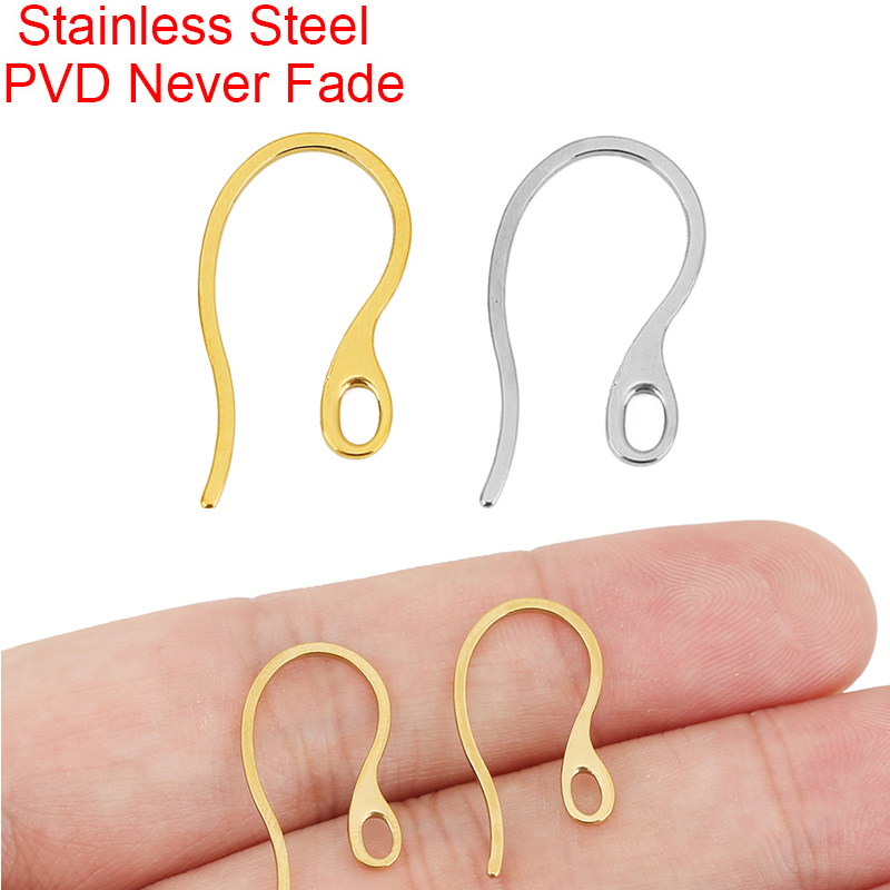 Jewelry Making Ideas - 20個入り 低刺激性ステンレス製イヤリングフック PVD加工で色褪せなし 丈夫なイヤリング留め具 DIYジュエリー用品用