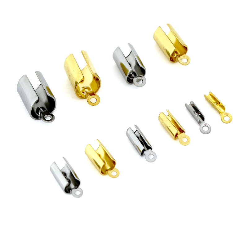 Jewelry Making Ideas - 30-50 個ステンレス鋼圧着エンドクラスプファスナーコネクタコードロープクリップネックレスブレスレットジュエリーメイキング DIY 用品