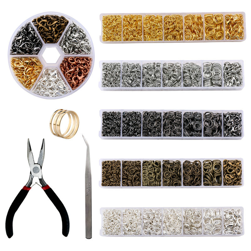 Jewelry Making Pliers Set - ジュエリー製作用品セット オープンジャンプリング、ジュエリープライヤー、ロブスタークラスプフック、ジュエリーピンセット