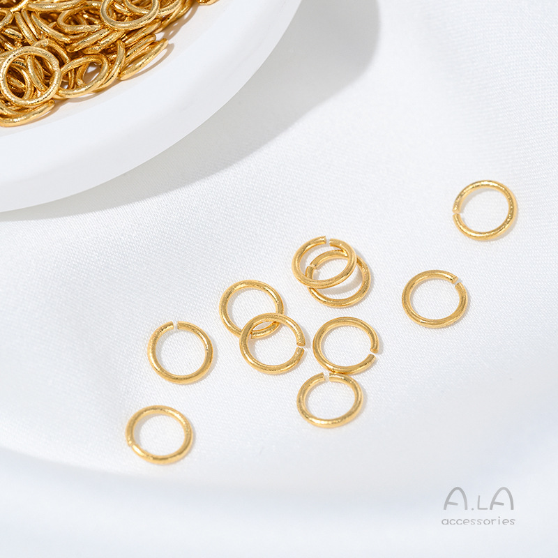 Jewelry Making Vietnam - ベトナムサンドゴールド 強い色保持性 オープンジャンプリング DIYブレスレット ネックレス ペンダント