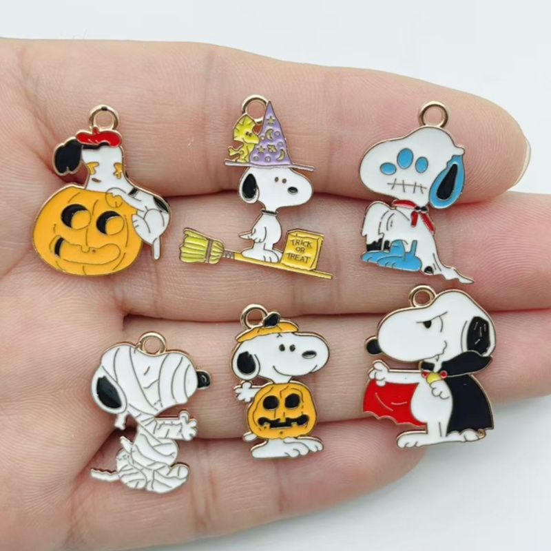 10 個かわいいハロウィン漫画子犬合金エナメルチャームカボチ - Jewelry Making Factory のレビューと価格