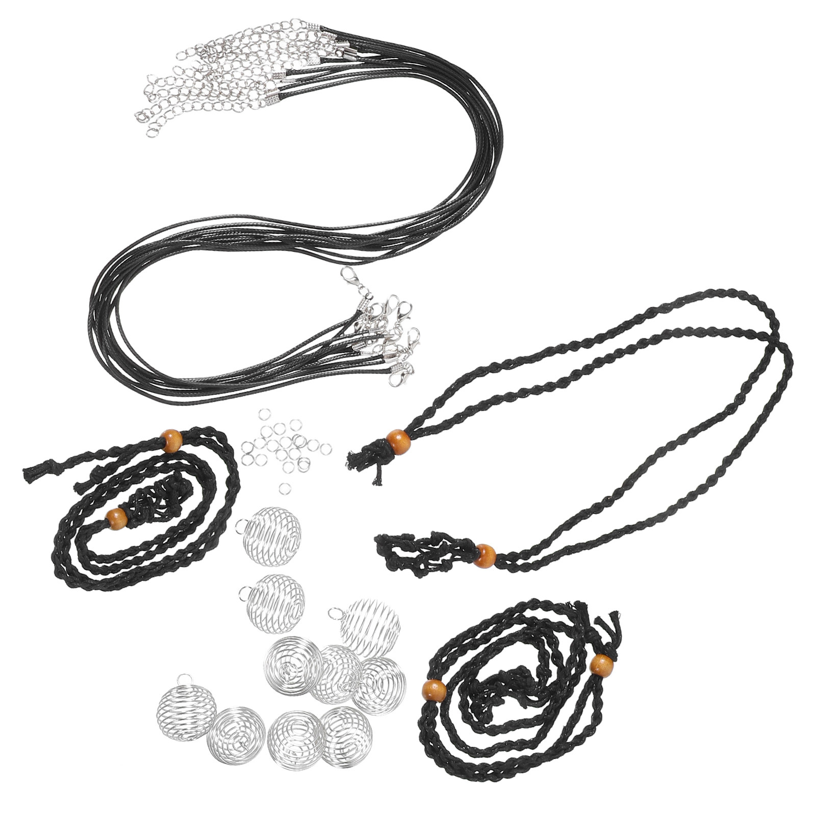 1セットのDIYネックレスキット。黒色の鉄線とワックス加工さ - Jewelry Making Beginners のレビューと価格