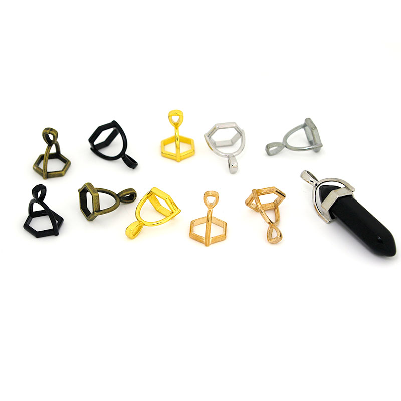20 個六角形の宝石キャップ天然石クリスタル柱ペンダントキャ - Jewelry Making Name のレビューと価格
