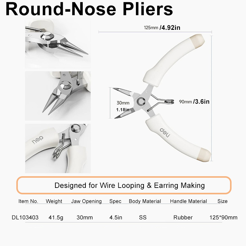 4インチステンレス製ラウンドノーズプライヤー、人間工学に基づ - Jewelry Making Round Nose Pliers のレビューと価格