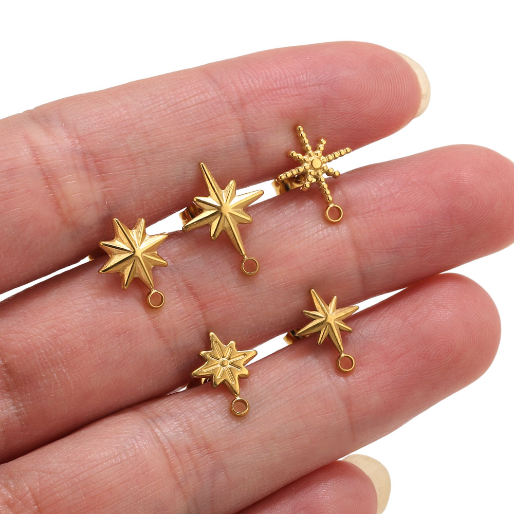 6個入りステンレス製スターピアススタッド、イヤリング製作ツー - Jewelry Making Beginners のレビューと価格