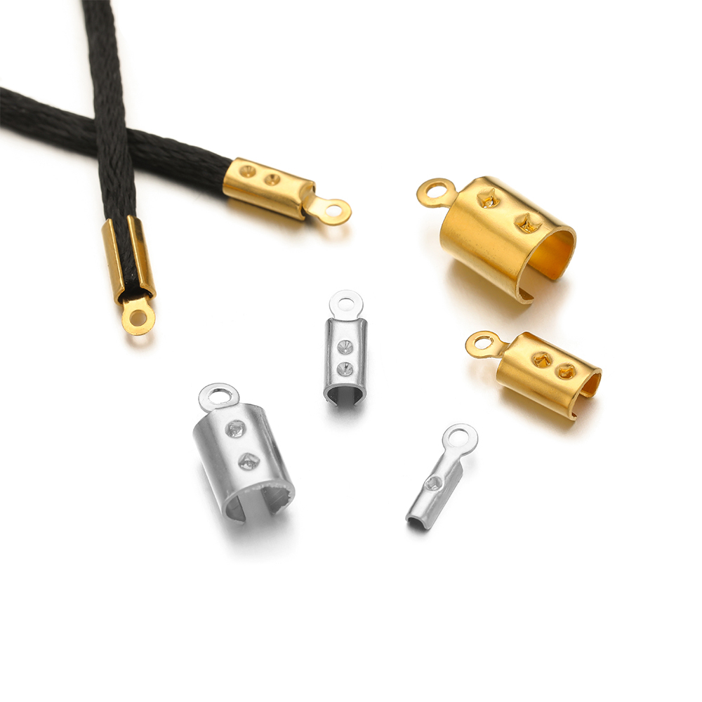 50 個のステンレス鋼高品質圧着エンドビーズキャップレザーコ - Jewelry Making Ideas のレビューと価格