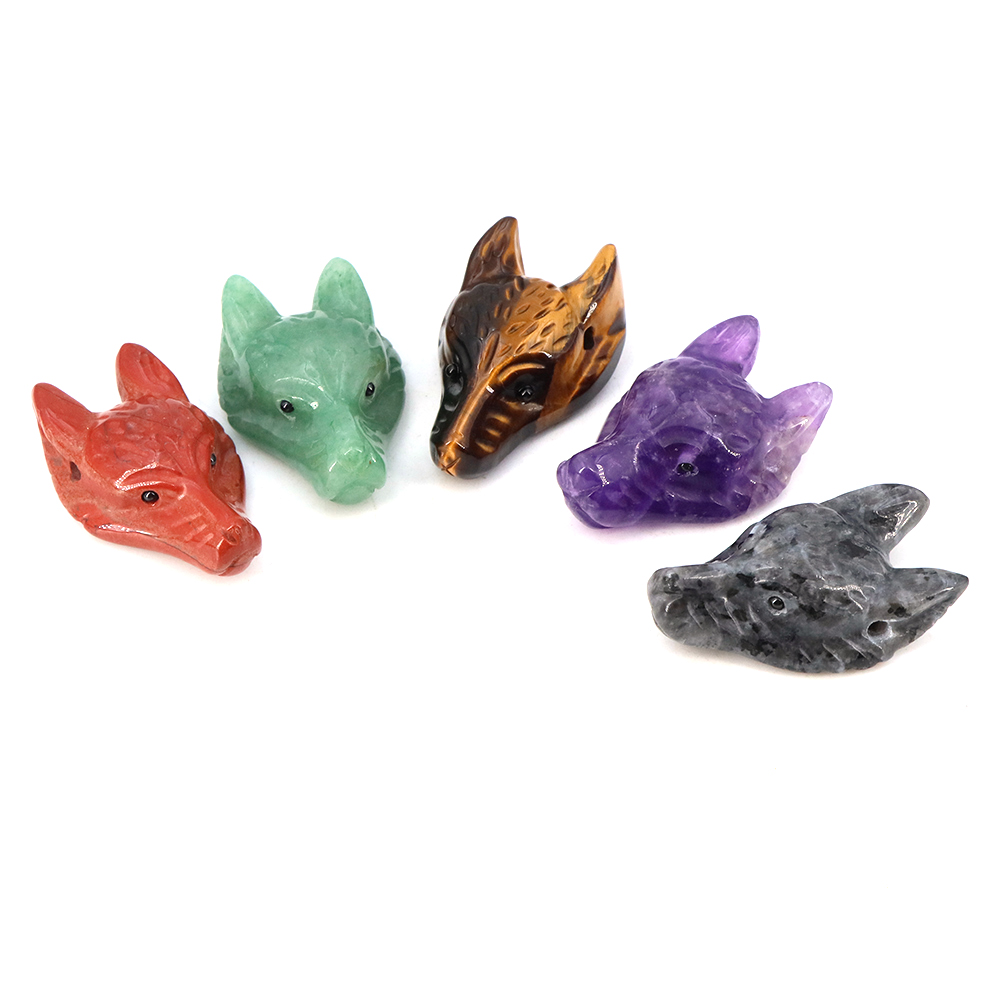 40mm ウルフヘッドストーンペンダント 天然ヒーリングクリ - Jewelry Making Jig のレビューと価格