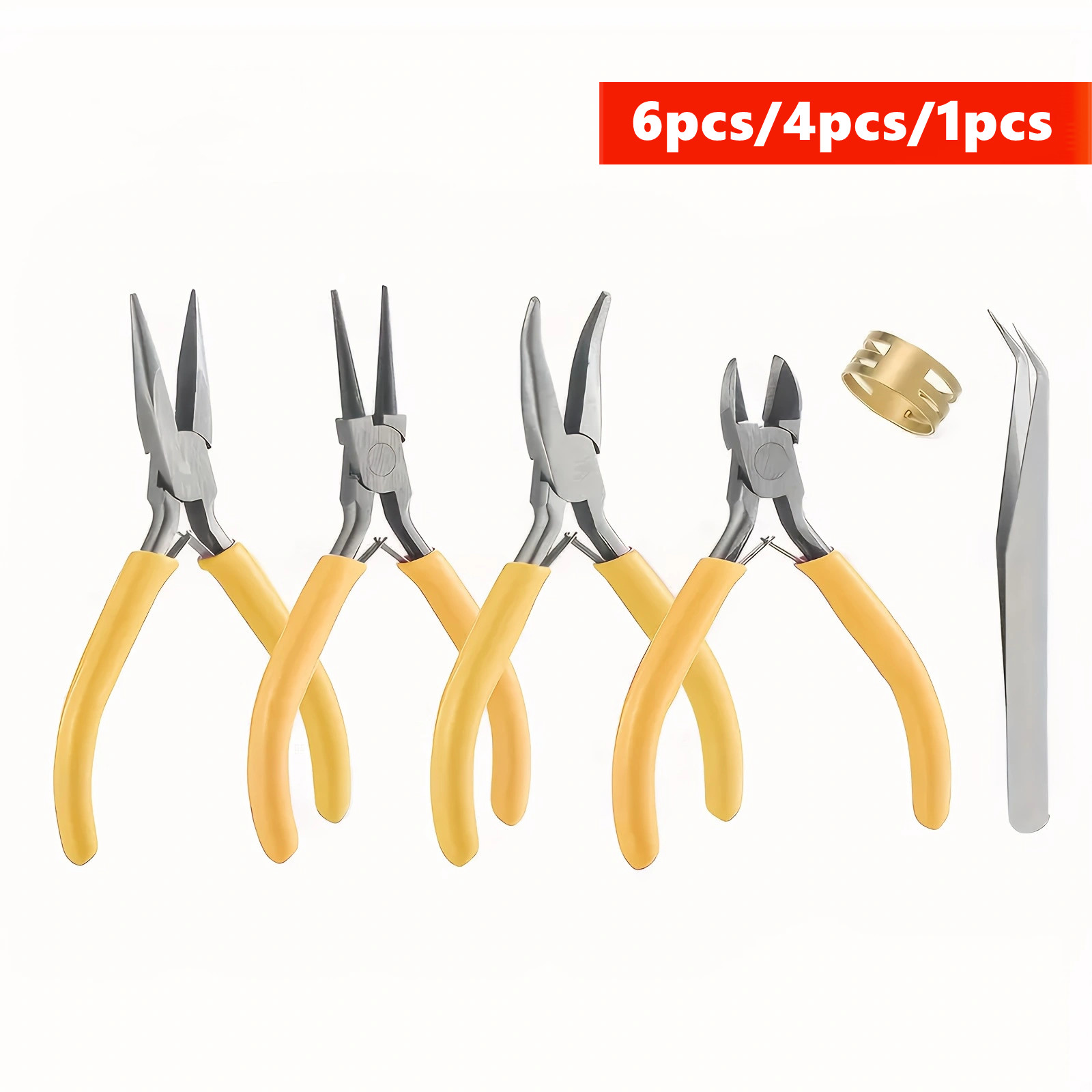 6/4/1個入り黄色のジュエリー製作プライヤーセット - ニ - Jewelry Making Round Nose Pliers のレビューと価格