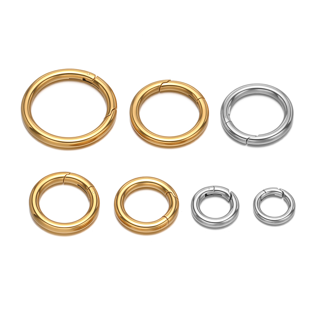 2個/ロット 丸型スプリングクラスプ ステンレス鋼 金メッキ - Jewelry Making Name のレビューと価格