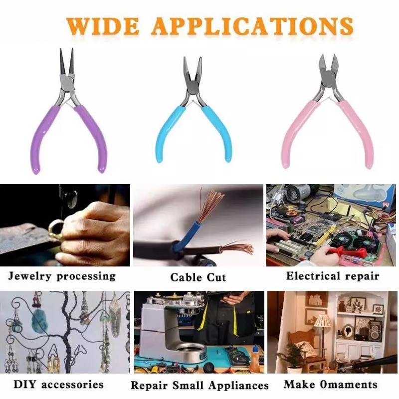 【L】1/3個入りジュエリー製作用プライヤーセット ニードル - Jewelry Making Round Nose Pliers のレビューと価格