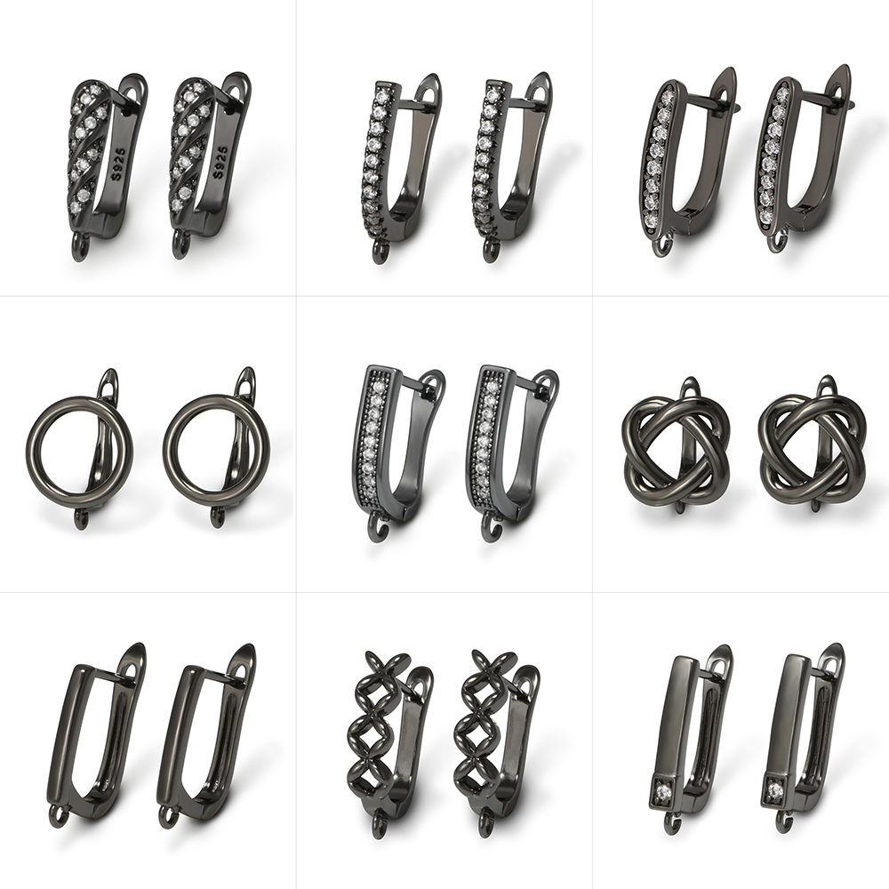 YANASI 1 ペアガンブラック真鍮イヤリングフック DI - Jewelry Making Ideas のレビューと価格