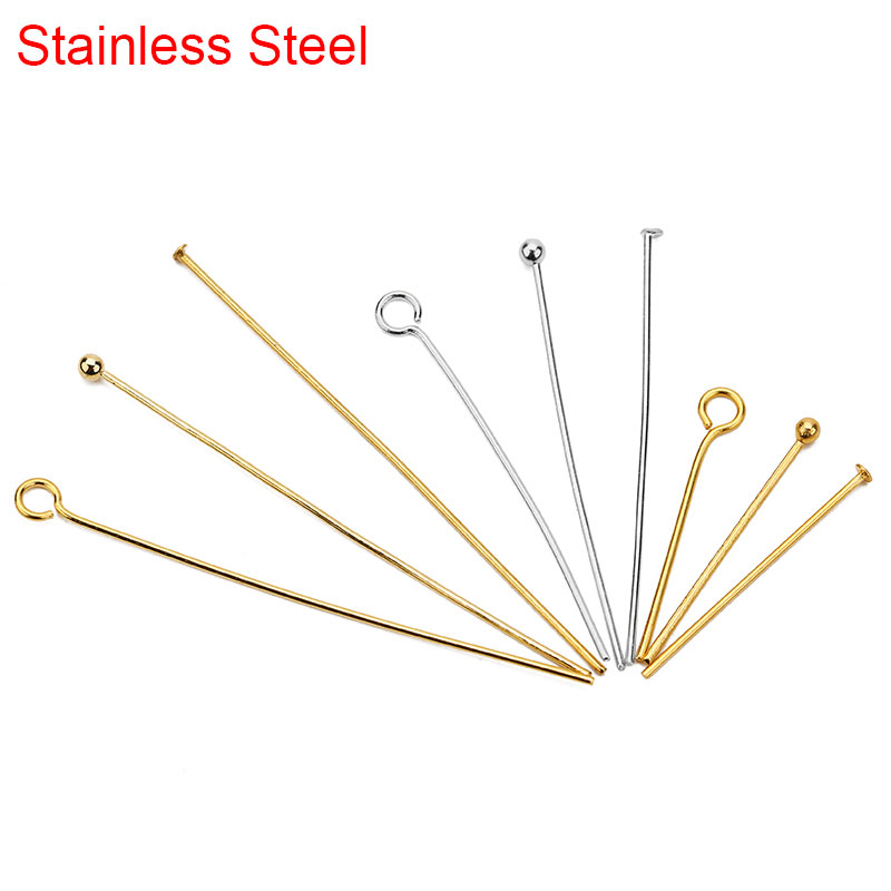 ステンレス鋼のフラットアイヘッドピン,100個,20mm,3 - Jewelry Making Jig のレビューと価格