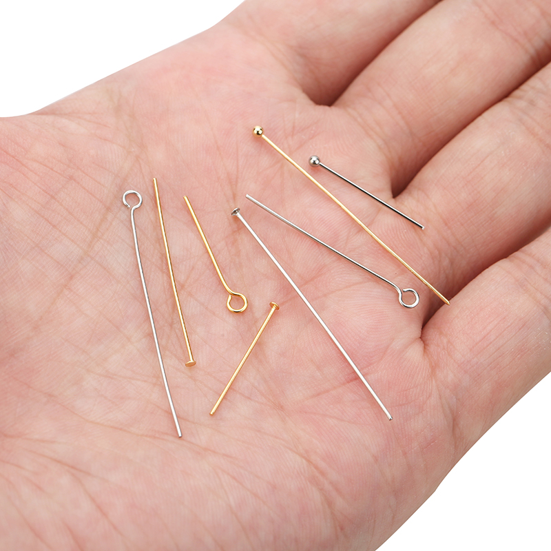 ステンレス鋼のフラットアイヘッドピン,100個,20mm,3 - Jewelry Making Jig のレビューと価格