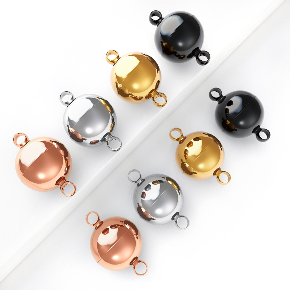 2個入り ステンレス製 マグネット式留め金具 ボール型エンド - Jewelry Making Name のレビューと価格
