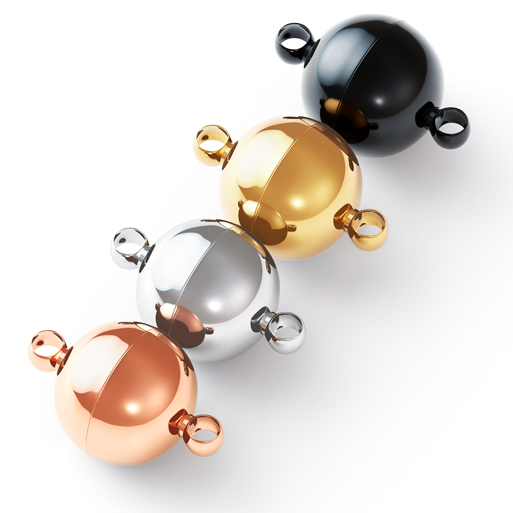 2個入り ステンレス製 マグネット式留め金具 ボール型エンド - Jewelry Making Name のレビューと価格