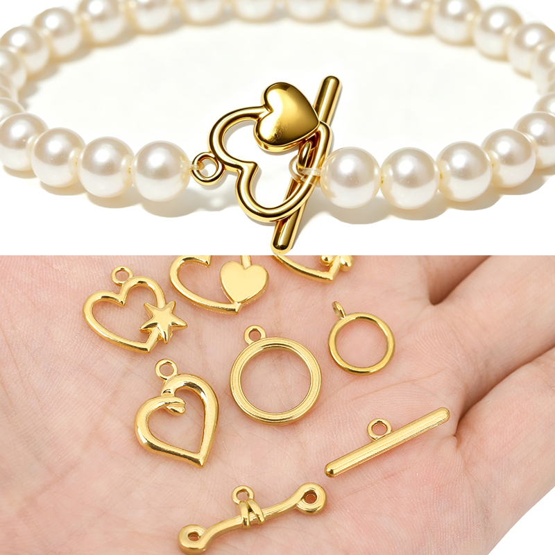 5セットPVD加工ステンレス鋼OTクラスプトグルブレスレット - Jewelry Making Name のレビューと価格