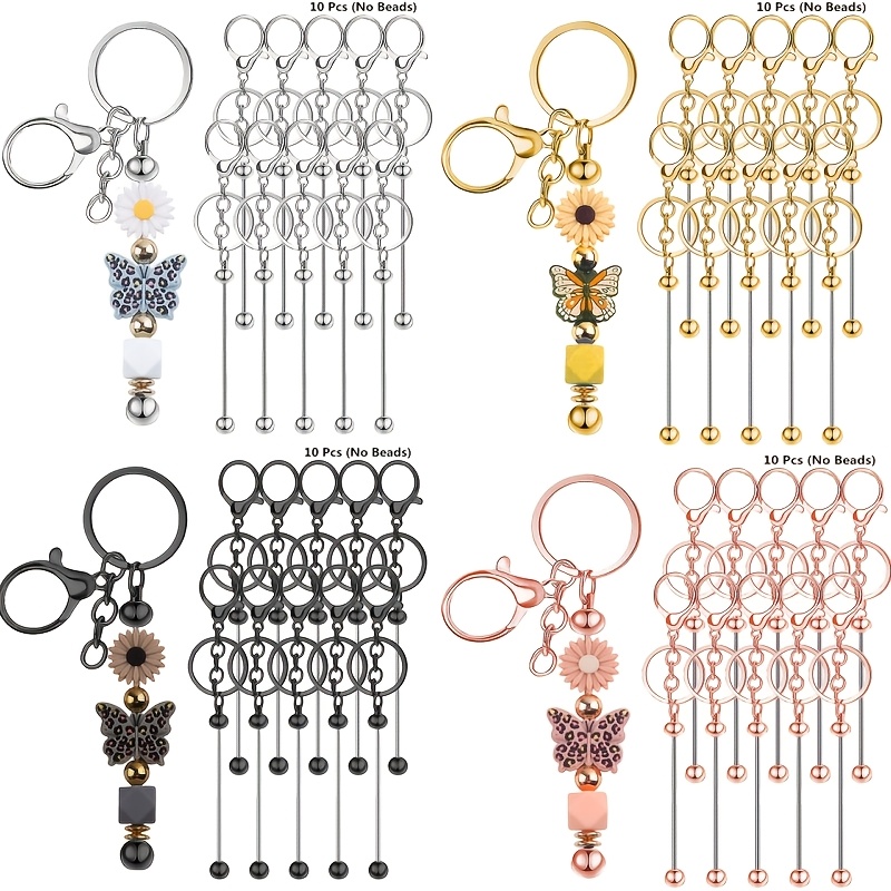 10 個 DIY ユニークなブランクビーズキーホルダー作成キ - Jewelry Making Beginners のレビューと価格