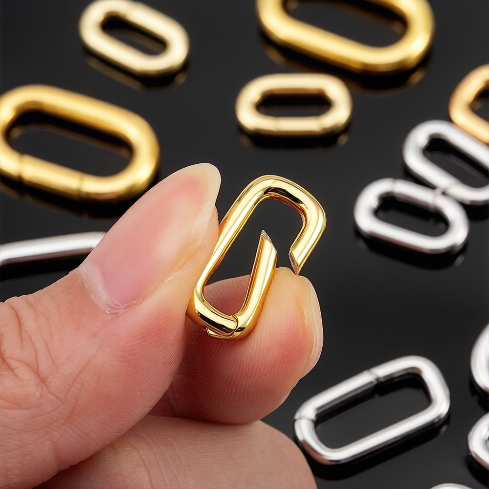 2個入り 18K金メッキ オーバルカラビナネックレスクラスプ - Jewelry Making Name のレビューと価格