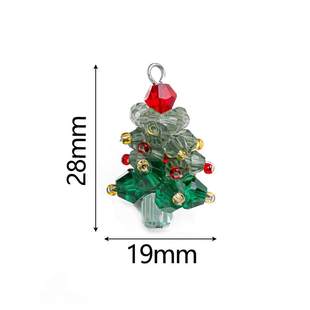 2/6 個冬クリスマスツリーチャームビーズクリスタルペンダン - Jewelry Making Beginners のレビューと価格