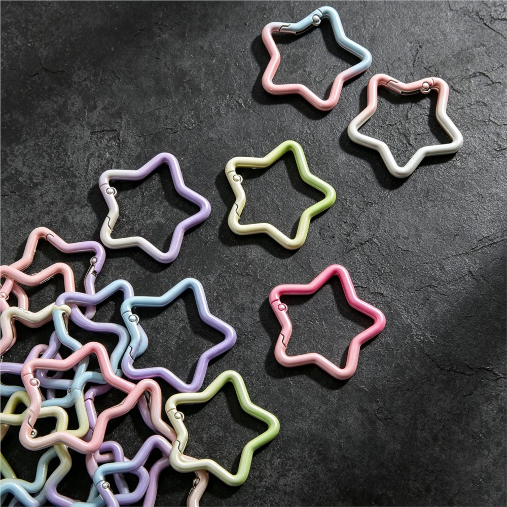 5 個のグラデーション星形スプリングリングクラスプカラフルな - Jewelry Making Ideas のレビューと価格